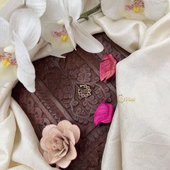 Vriksham Gold-Plated Diamond-Stone Septum Ring-Red-G20010