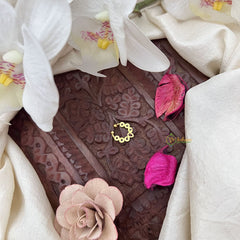 Vriksham Gold-Plated Diamond-Stone Septum Ring-Red-G20010