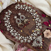 Premium Red Victorian Diamond Long Neckpiece-VV1864