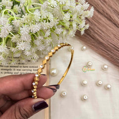 Vriksham Dior Sparkling Clover Cuff Gold-Finish Open-Style Bracelet-G21994