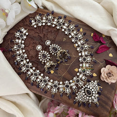 Premium Purple Victorian Diamond Long Neckpiece-VV1865