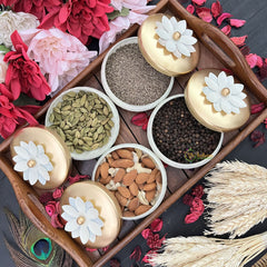 Vriksham White Metal Jar Medium (Pack of 4)-RG175