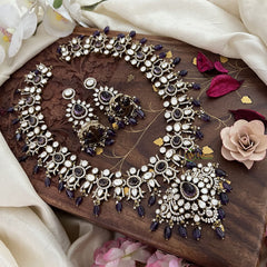 Premium Purple Victorian Diamond Long Neckpiece-VV1865