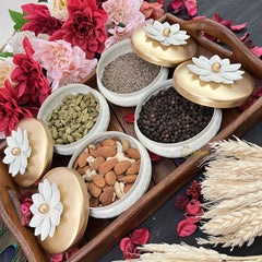 Vriksham White Metal Jar Medium (Pack of 4)-RG175