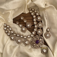 Premium Red Victorian Diamond Neckpiece - VV1389