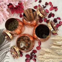 Vriksham Metal Copper Jar (Pack of 4)-RG165
