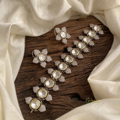 Mossanite Victorian Diamond Short Neckpiece with Touch Of Gold Alike - VV1380