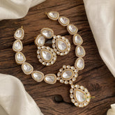 White Mossanite Victorian Diamond Short Pendant Neckpiece - VV1382