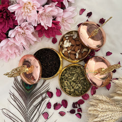 Vriksham Golden Metal Jar (Pack of 3)-RG173