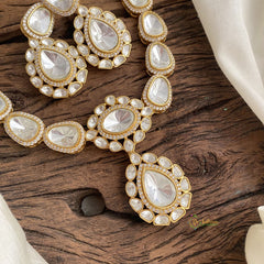 White Mossanite Victorian Diamond Short Pendant Neckpiece - VV1382