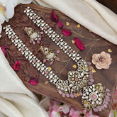 Victorian Diamond Elephant Pendant Neckpiece-Baby Pink-VV1886