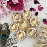 Vriksham Home Décor Golden Metal Handcrafted Designer Diya/Urli-RG161