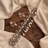 Mossanite Victorian Diamond High Neckpiece WIth Beads - VV1333