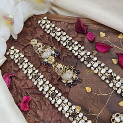 Victorian Diamond Elephant Pendant Neckpiece-Purple-VV1869