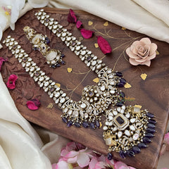 Victorian Diamond Elephant Pendant Neckpiece-Purple-VV1869