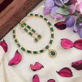 Vriksham Designer Christy Rubes AD Stone Neckpiece-Green-G20576