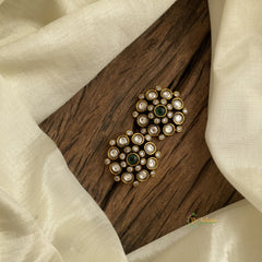 Green & White Victorian Diamond Studs -VV1392