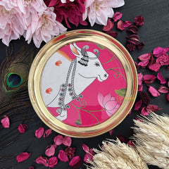 Vriksham Brass Plate Full Diya Set/ Aarti Thali-RG166