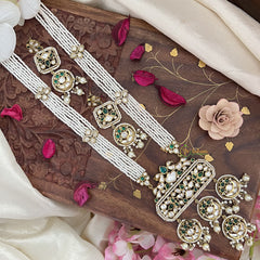 Pearl Layered Victorian Diamond Pendant Haram-Green-VV1821