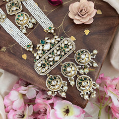 Pearl Layered Victorian Diamond Pendant Haram-Green-VV1821