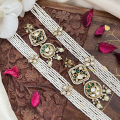 Pearl Layered Victorian Diamond Pendant Haram-Green-VV1821