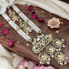 Pearl Layered Victorian Diamond Pendant Haram-Green-VV1821