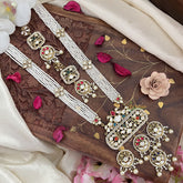 Pearl Layered Victorian Diamond Pendant Haram-Navrathna-VV1823