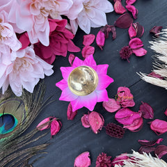 Vriksham Brass Plated Floral Diya-RG171