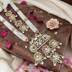 Pearl Layered Victorian Diamond Pendant Haram-Navrathna-VV1823