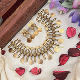 Vriksham Gold Plated Cubic Zirconia Studded & Beaded Lakshmi Goddess Neckpiece-G20574