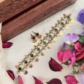 Vriksham Nakshatra With Lakshmi Coin Green Stone Neckpiece-G20570