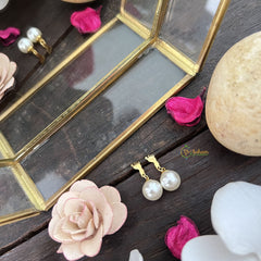 Vriksham Foot With Big Pearl Anti Tarnish Stainless Steel Earring-G17712