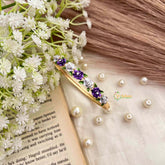 Vriksham Enchanted Lavender & White Blossom Rose Vine Open-Style Bracelet-G21892