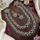 Exquisite 2 Layer Victorian Diamond Long Neckpiece-Purple-VV1667