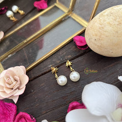 Vriksham Coconut Tree With Big Pearl Anti Tarnish Stainless Steel Earring-G17710