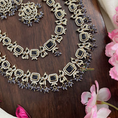 Exquisite 2 Layer Victorian Diamond Long Neckpiece-Purple-VV1667