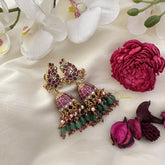 Premium Peacock Jadau Kundan Jhumkas-J2522