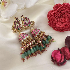 Premium Peacock Jadau Kundan Jhumkas-J2522