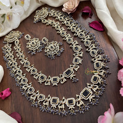 Exquisite 2 Layer Victorian Diamond Long Neckpiece-Purple-VV1667