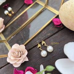 Vriksham Dolphin With Big Pearl Anti Tarnish Stainless Steel Earring-G17711