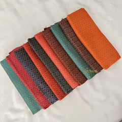 Vriksham Multicolour Unstitched Brocade Blouse Bits (Set of 10)-RG182