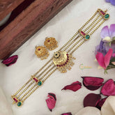 Vriksham Traditional Kerala Style Floral Pendant Golden Beads Neckpiece-G20573