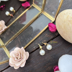 Vriksham Brush With Big Pearl Anti Tarnish Stainless Steel Earring-G17713