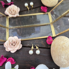 Vriksham Brush With Big Pearl Anti Tarnish Stainless Steel Earring-G17713