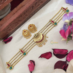 Vriksham Traditional Kerala Style Floral Pendant Golden Beads Neckpiece-G20573