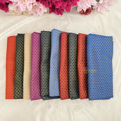 Vriksham Multicolour Unstitched Brocade Blouse Bits (Set of 10)-RG184