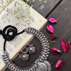 Vriksham Ethnic Lakshmi Choker Neckpiece-Red Green-S910