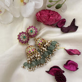 Floral Jadau Kundan Jhumkas-J2518