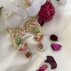 Precious Peacock Cuff Jhumkas-Rice Pearl-J2442