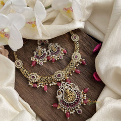 Lakshmi Pendant Red Victorian Diamond Hasli-VV1910